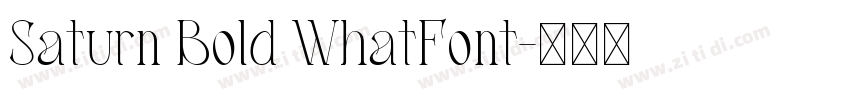 Saturn Bold WhatFont字体转换